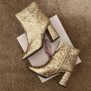 Jessica Simpson Glittering Gold Ankle Boots